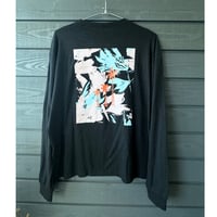 Bamboo Cotton Palm print Long T-shirt Black