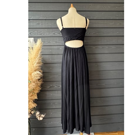 Modal Spandex Relax Fit Bra Top Flare One Piece  Black