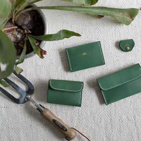 Jacou JW010 ( mini wallet )  "green" pastel leather  ＊限定商品