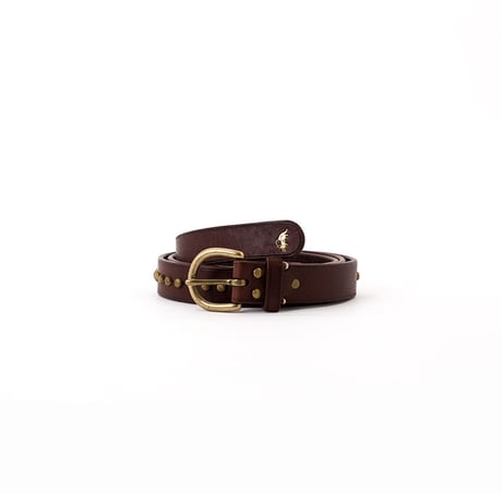 JB406 ( studded bow  belt ) dark brown