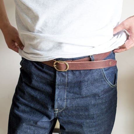 JB404 ( oval buckle belt ) dark brown