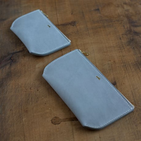 Jacou JW007 ( pouch wallet M ) " gray" pastel leather  ＊限定商品
