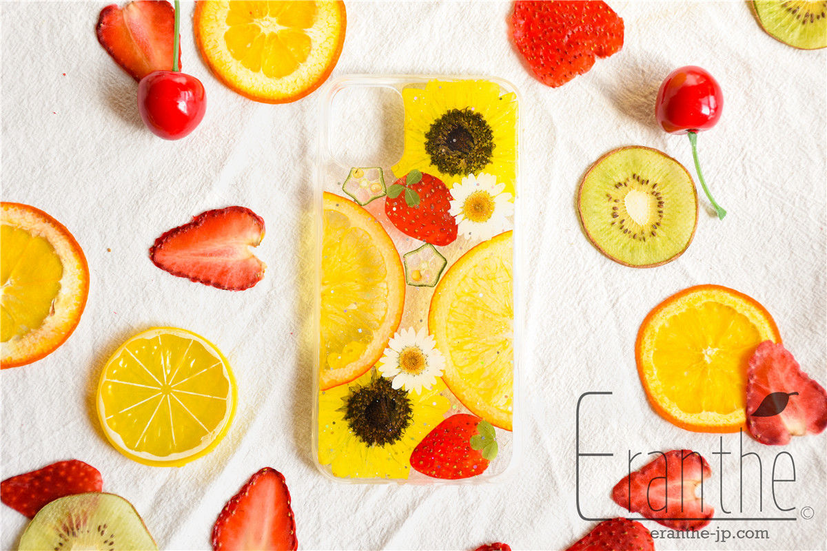 オレンジのポニーフック(ミニ) #押しフルーツ #ドライフラワー 【公式