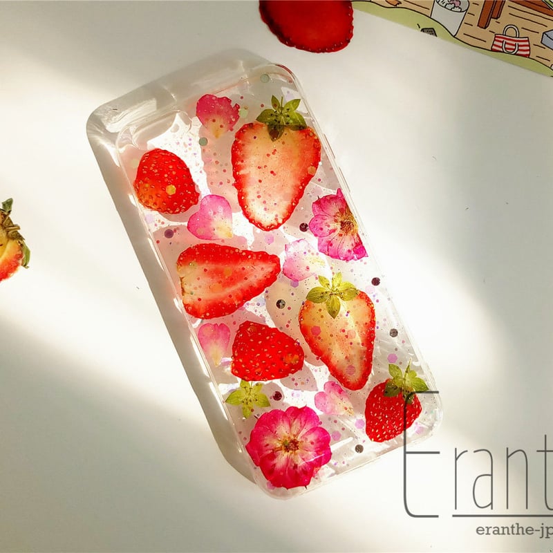 キラキラ いちご 押しフルーツ 』押しフルーツ スマホケース