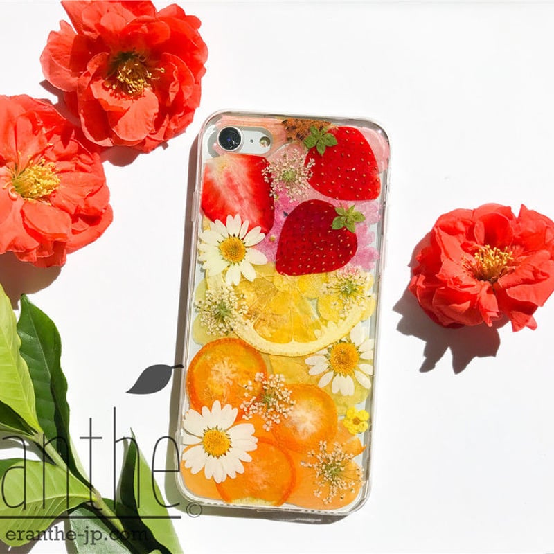 押しフルーツ スマホケース アイフォン iPhone 押し花 ケース | Eranthe