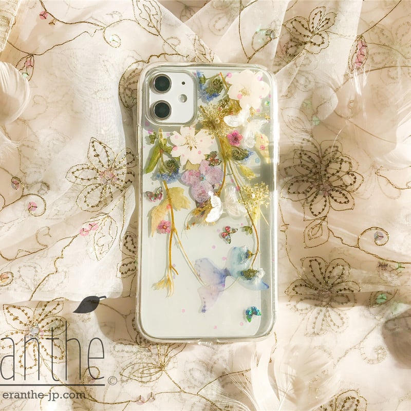 フレッシュな香りが漂う 押し花 スマホケース 全機種対応 iPhone