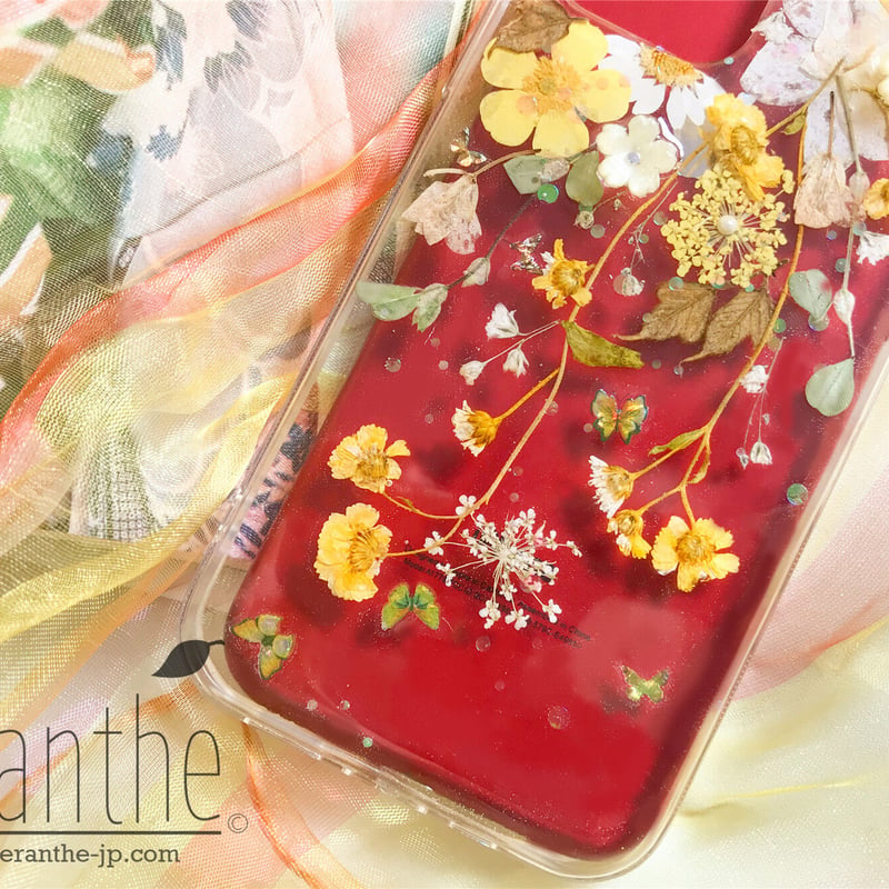 フレッシュな香りが漂う 押し花 スマホケース 全機種対応 iPhone 