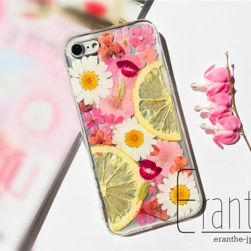 iPhone、Android★押し花ケース フルーツ★オーダー受付中 押しフルーツ スマホケース アイフォン iPhone 押し花 ケース