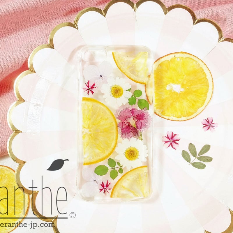 iPhone、Android★押し花ケース フルーツ★オーダー受付中 iPhone android ♡ 押し花ケース オーダー受付中