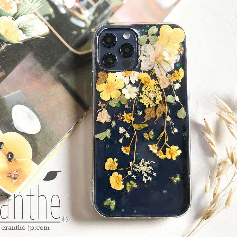 フレッシュな香りが漂う 押し花 スマホケース 全機種対応 iPhone