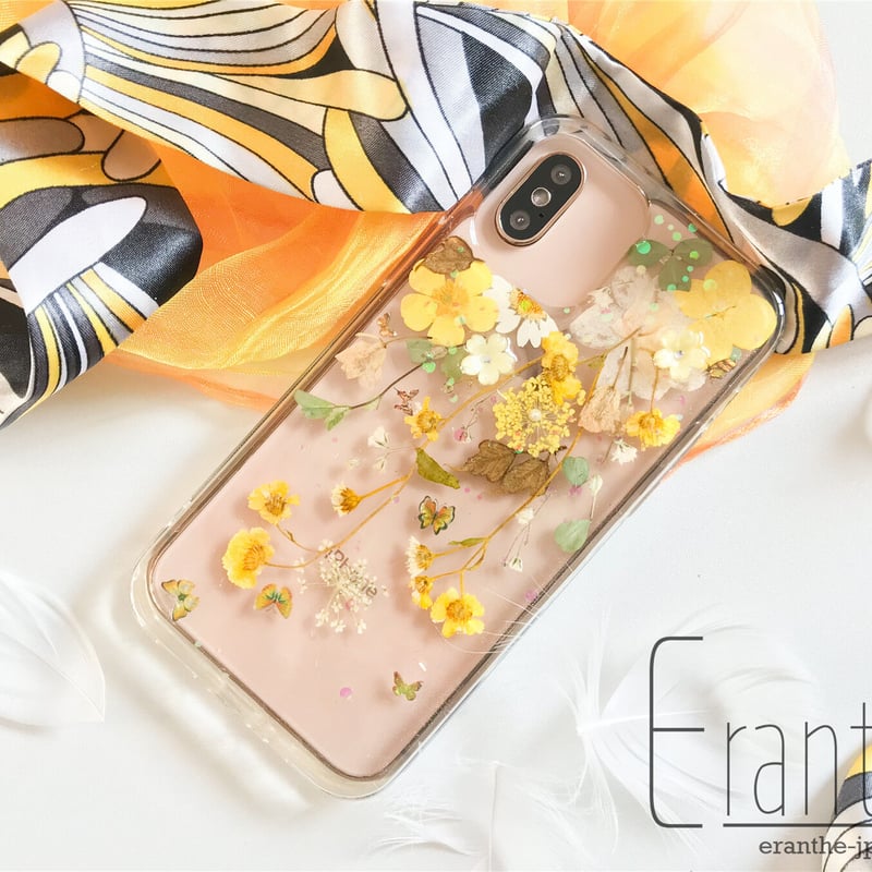 フレッシュな香りが漂う 押し花 スマホケース 全機種対応 iPhone