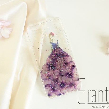 紫陽花 ウエディングドレス  スマホケース