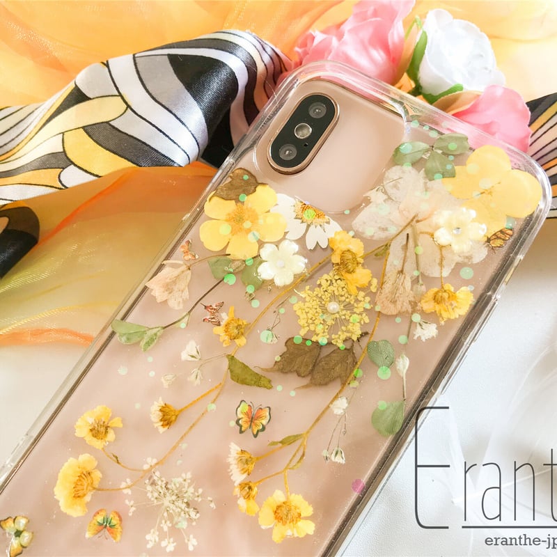 フレッシュな香りが漂う 押し花 スマホケース 全機種対応 iPhone