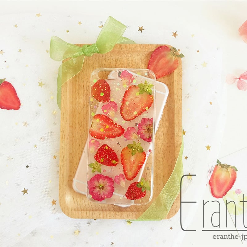 キラキラ いちご 押しフルーツ 』押しフルーツ スマホケース