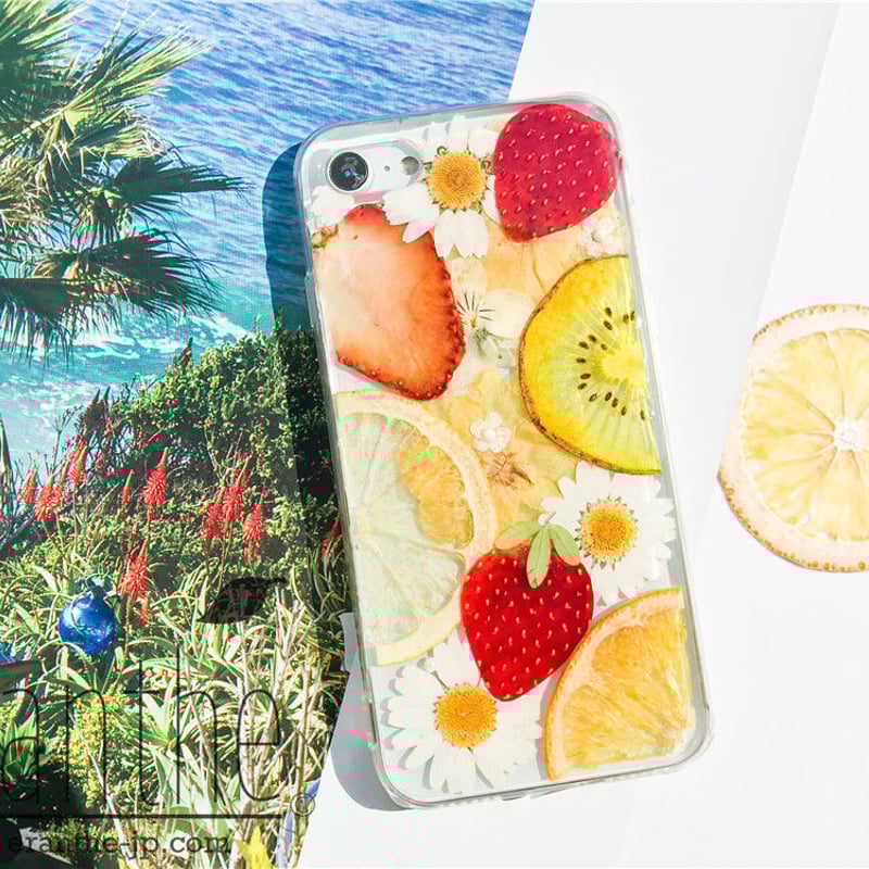押しフルーツ スマホケース アイフォン iPhone 押し花 ケース