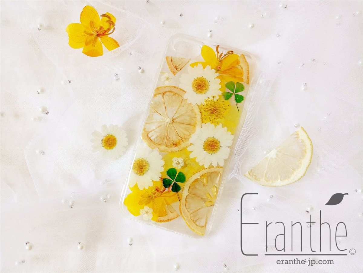 ☆特別価格☆ハートレモン 押し花ケース ☆ ハートレモン 押しフルーツスマホケース 押しフルーツiPhone