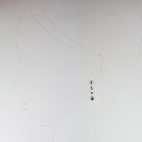 K18wgピアス(ブルーダイヤ・サファイア・アクアマリン)