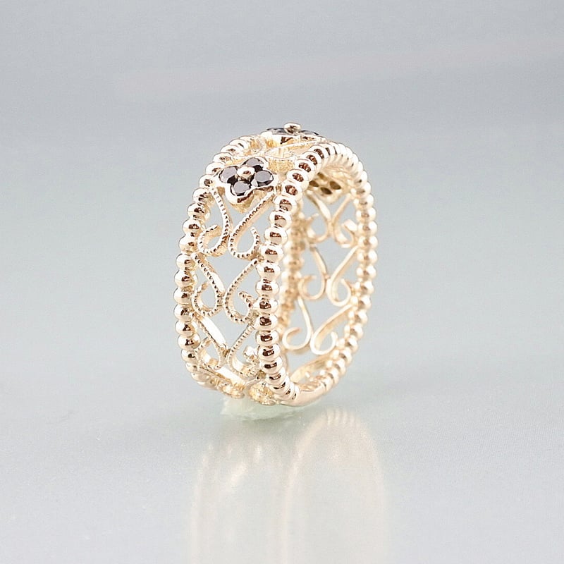 colette シェリーダイヤリング K10 K10YG ダイヤスマイルピンキー