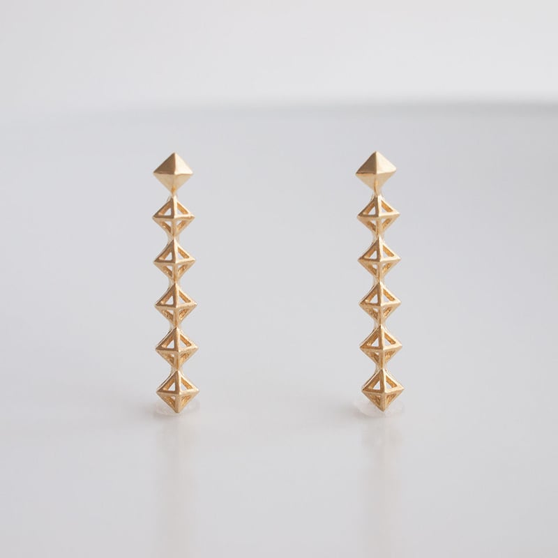 アクセサリー AAAAAa K10WG ピアス ブラックカルセドニー（037645） ｜ women