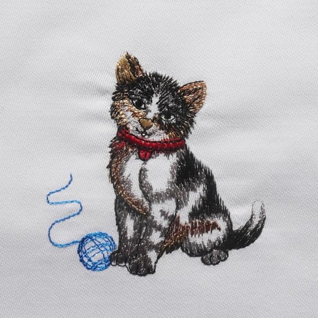 MAWISS　刺繍のキッチンクロス　ネコ