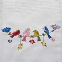 MAWISS　刺繍のキッチンクロス　インコ