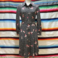 70’s レトロ ポリエステル ワンピース