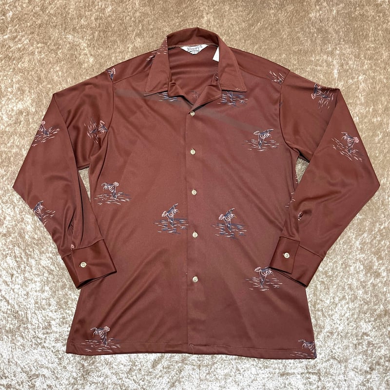 70's ポリエステル　polo 70年代　ポリシャツ　レアデザイン 160b3f3836c731ae2e50406d23ecaa