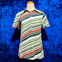 70’s 80’s マルチボーダー プルオーバー シャツ