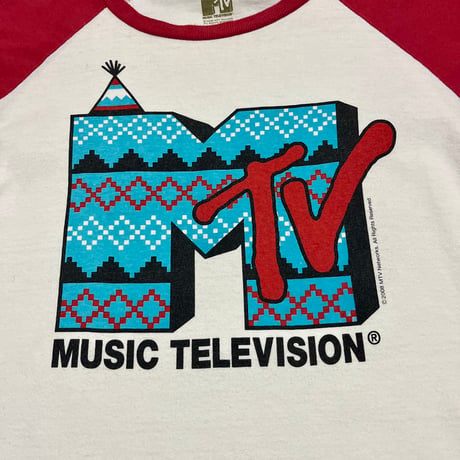 MTV NATIVE 柄 ベースボールTシャツ