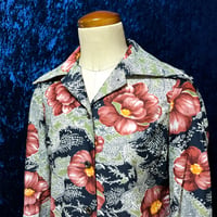 70’s 花柄 ポリエステル シャツ