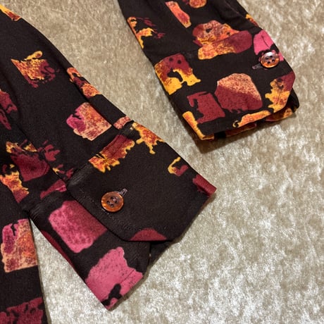 70’s KNIT ナイロン ディスコシャツ