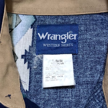 90’s Wrangler Native 柄 ウエスタンシャツ