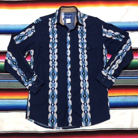 90’s Wrangler Native 柄 ウエスタンシャツ