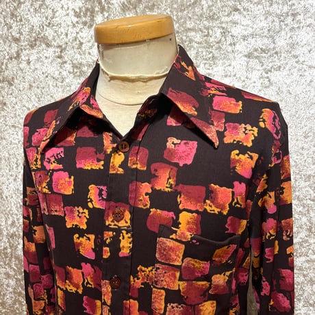 70’s KNIT ナイロン ディスコシャツ