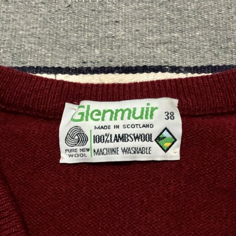 Glenmuir 100%LAMBS WOOL Vネックセーター