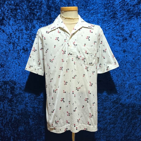 70’s KOSUGI レトロ プルオーバー オープンカラー シャツ
