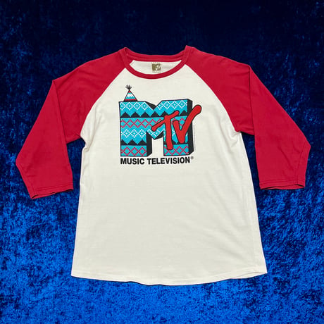 MTV NATIVE 柄 ベースボールTシャツ