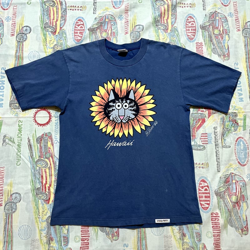 90s USA製 crazyshirts クリバンキャット HAWAII T 古着 90s USA製 Crazy Shirts Hawaii クリバンキャット ゴルフ T