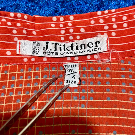 60’s 70’s フランス製 J.Tiktiner シャツ おまけ スカート付き