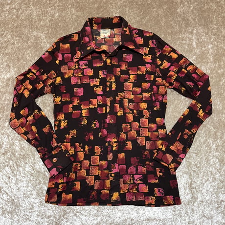 70’s KNIT ナイロン ディスコシャツ