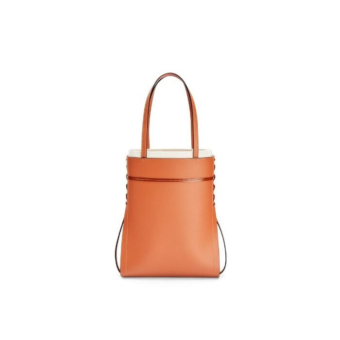 LOEWE(ロエベ) ショルダーバッグ イケバナ 黒×アイボリー リボン レザー×キャンバス LOEWE ロエベ ゲートデュアルバッグ ショルダーバッグ 本革 ロゴ