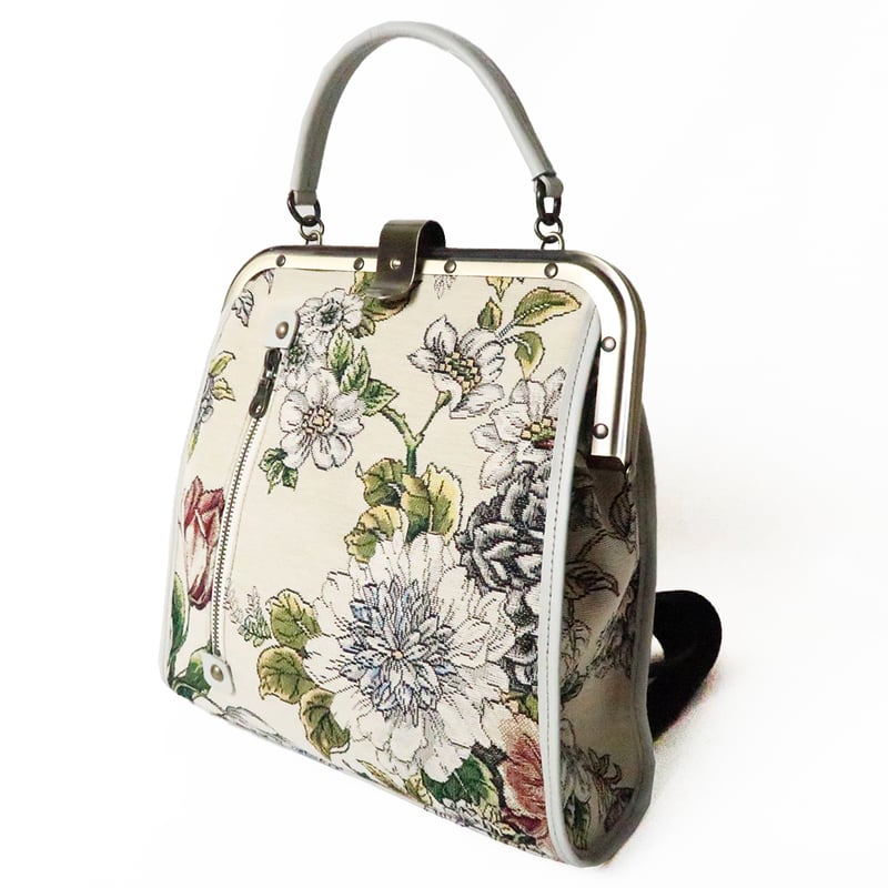 強撥水加工】リュックでもハンドでも！がま口ミニリュック スペイン