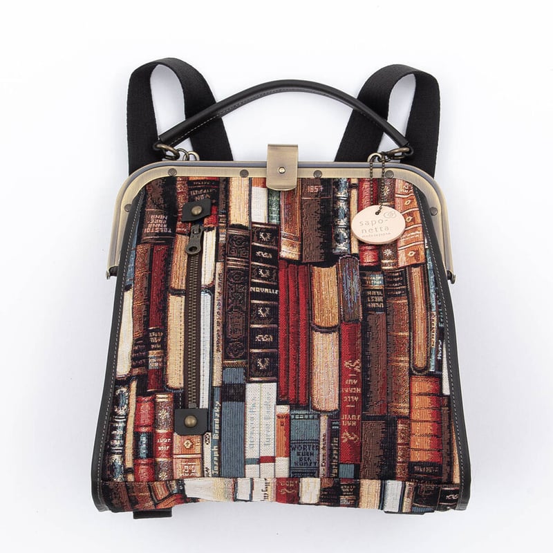 リュックでもハンドでも！がま口ミニリュック スペインゴブラン生地