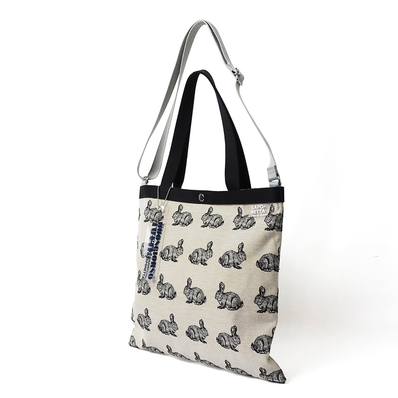 マチなしで軽い！2WAYトートバッグ ウサギ柄 | バッグ工房 サポネッタ