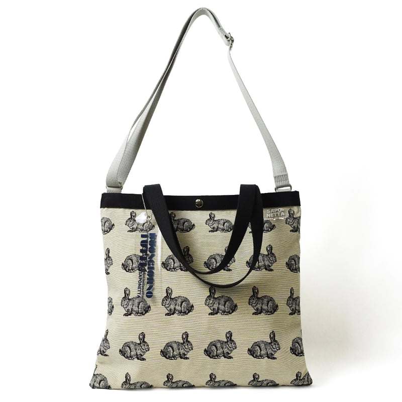 マチなしで軽い！2WAYトートバッグ ウサギ柄 | バッグ工房 サポネッタ