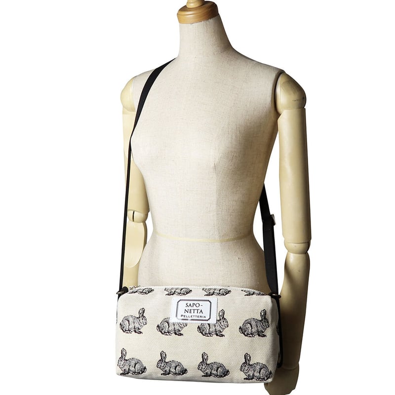 アクリルテープポシェット スペイン ゴブラン生地 うさぎ柄 | バッグ