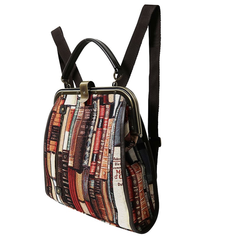 リュックでもハンドでも！がま口ミニリュック スペインゴブラン生地