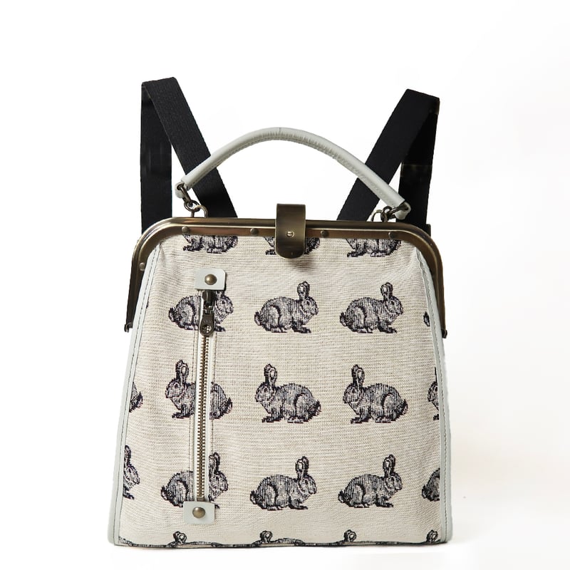 リュックでもハンドでも！がま口ミニリュック スペインゴブラン生地