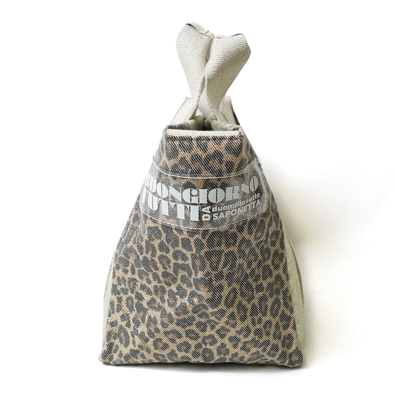 サポネッタ　新品未使用品　2wayヒョウ柄ばっく 2WAY】ヒョウ柄＊シャンパンゴールドピッグレザーのカジュアル