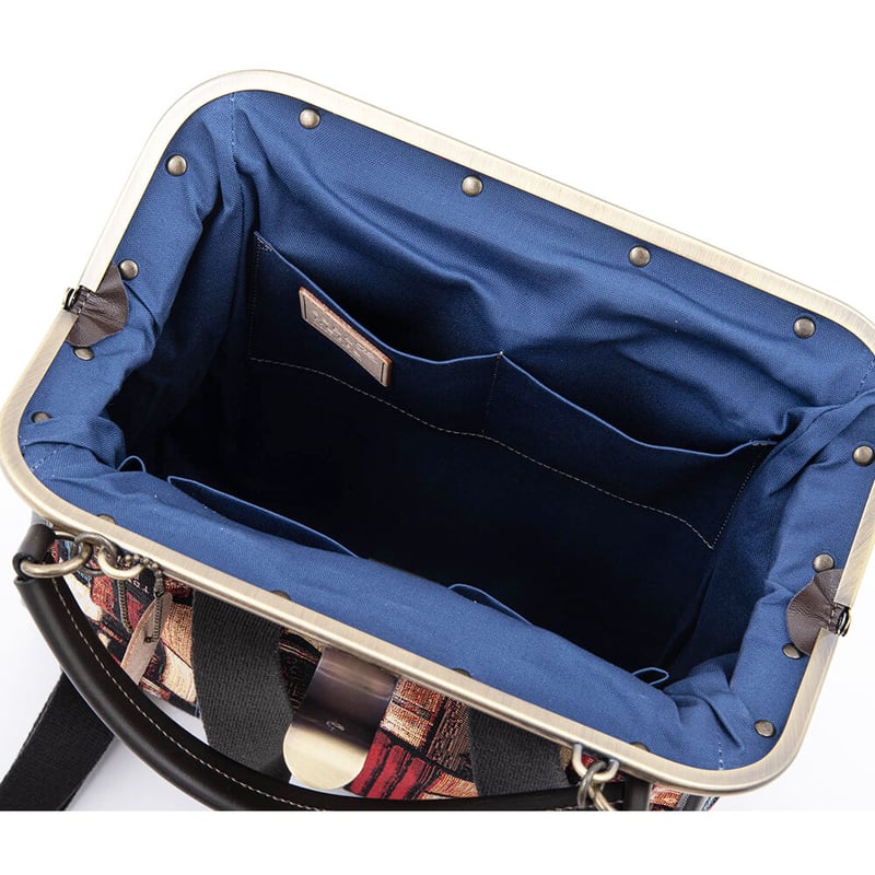 リュックでもハンドでも！がま口ミニリュック スペインゴブラン生地